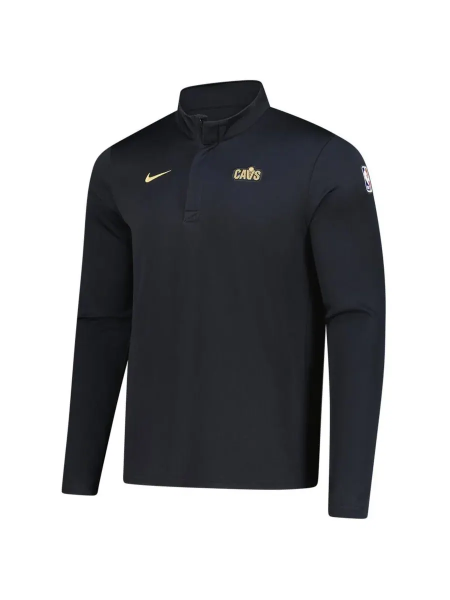 Nike Мужская черная толстовка Cleveland Cavaliers 2025/26 Authentic Coaches Quarter-Zip Dri-Fit — изображение 3 из 3, черный