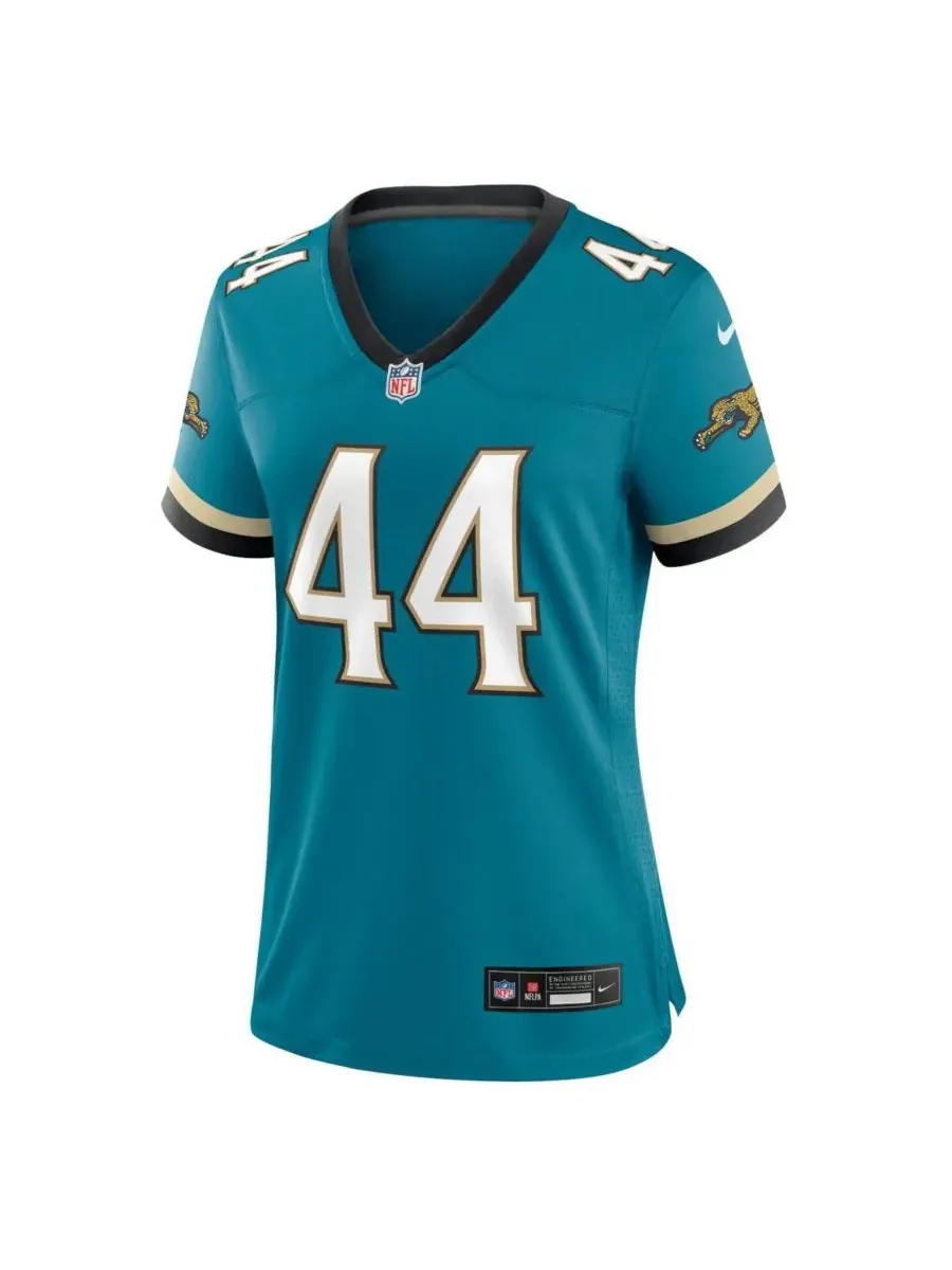 Женская игровая майка Travon Walker Teal Jacksonville Jaguars Prowler Throwback Game Jersey Nike — изображение 2 из 3