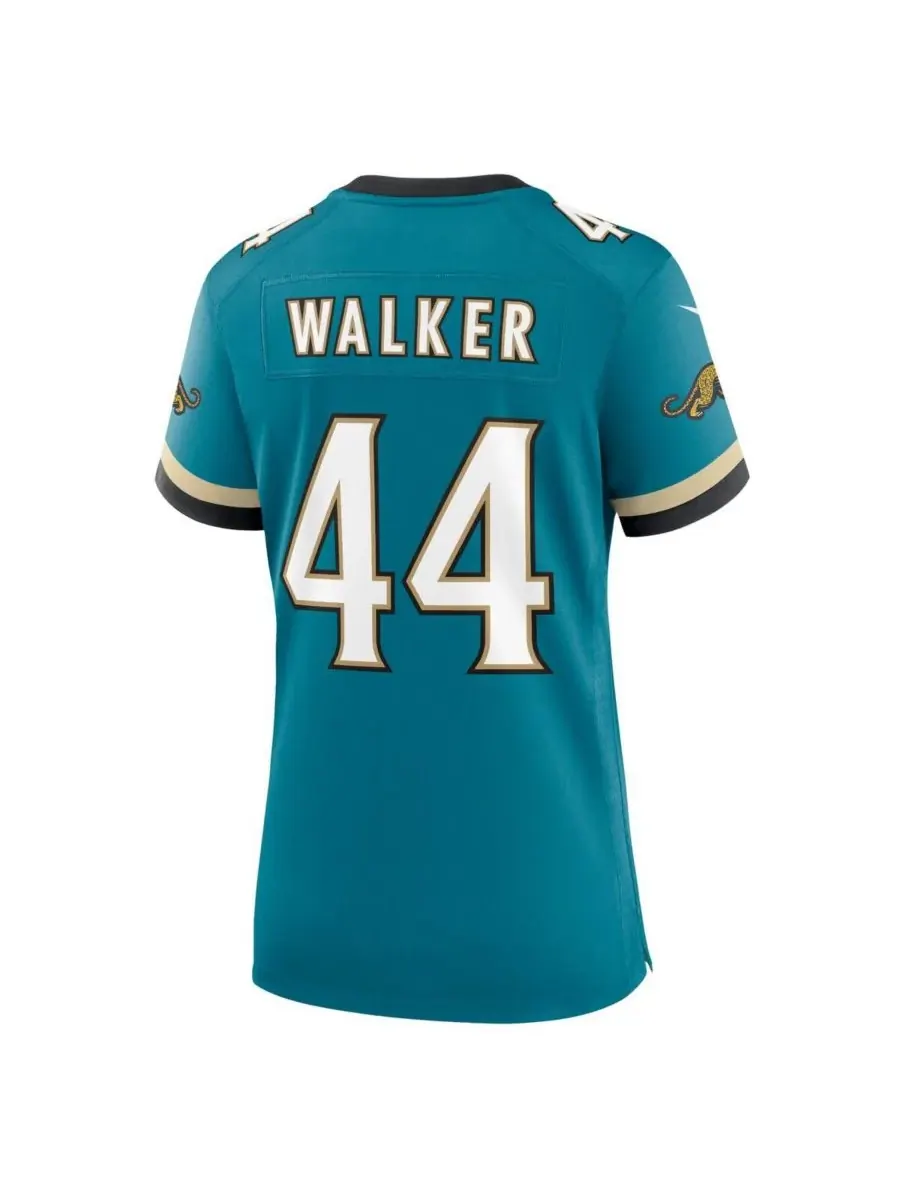 Женская игровая майка Travon Walker Teal Jacksonville Jaguars Prowler Throwback Game Jersey Nike — изображение 3 из 3