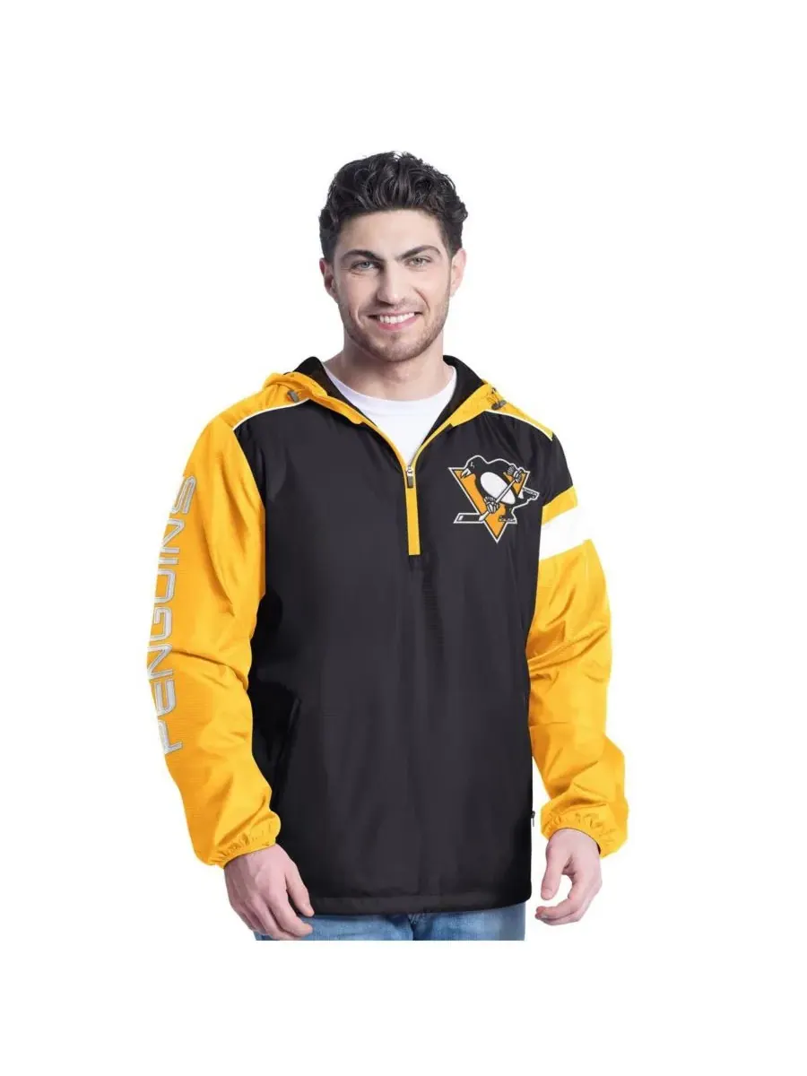 G-III Sports by Carl Banks Мужская черная/золотая толстовка с капюшоном Pittsburgh Penguins с