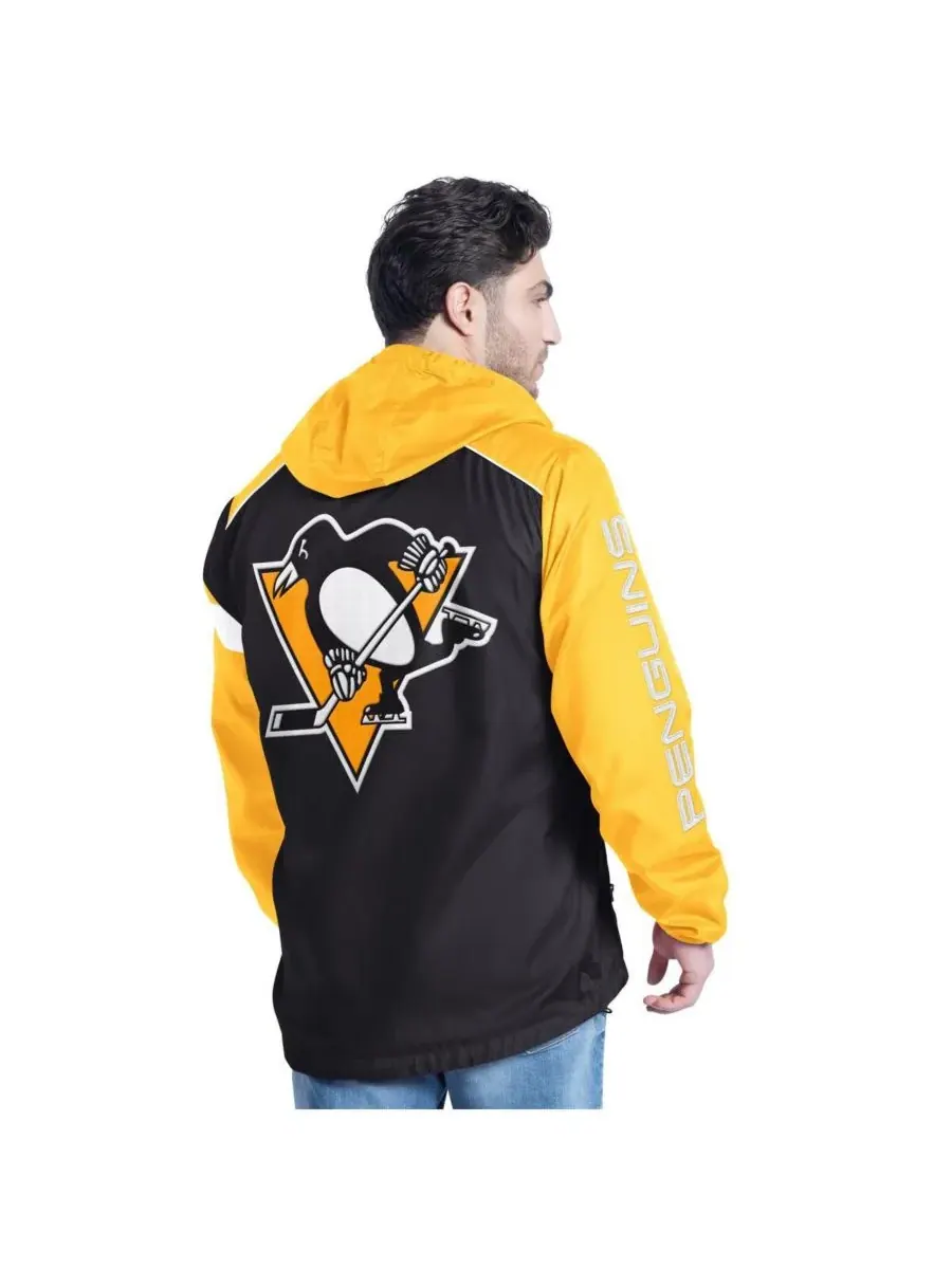 G-III Sports by Carl Banks Мужская черная/золотая толстовка с капюшоном Pittsburgh Penguins с — изображение 2 из 2