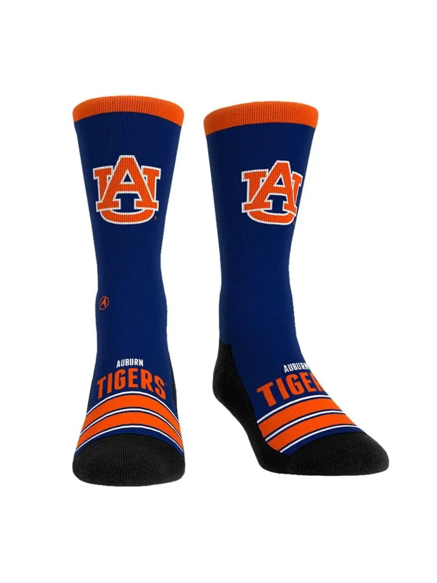 Мужские и женские носки Auburn Tigers Gametime Stripe Crew Socks Rock 'Em — изображение 1 из 1, темно-синий