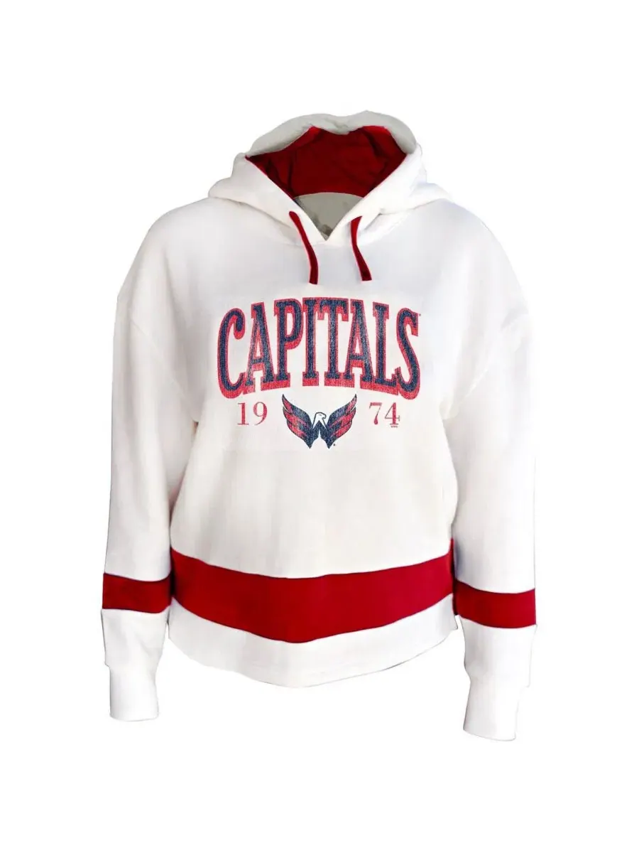 Женская белая толстовка Washington Capitals больших размеров Profile — изображение 2 из 3, белый красный