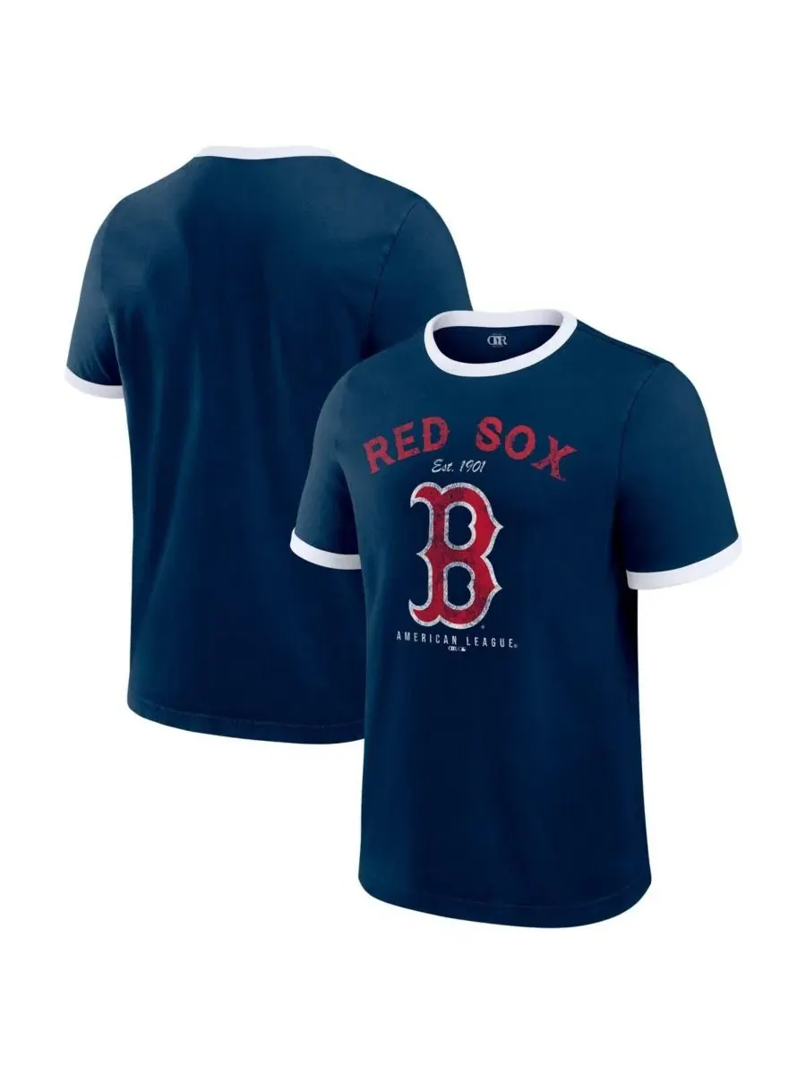 Мужская футболка Darius Rucker Collection цвета "Boston Red Sox" темно-синего цвета с эффектом — изображение 1 из 7