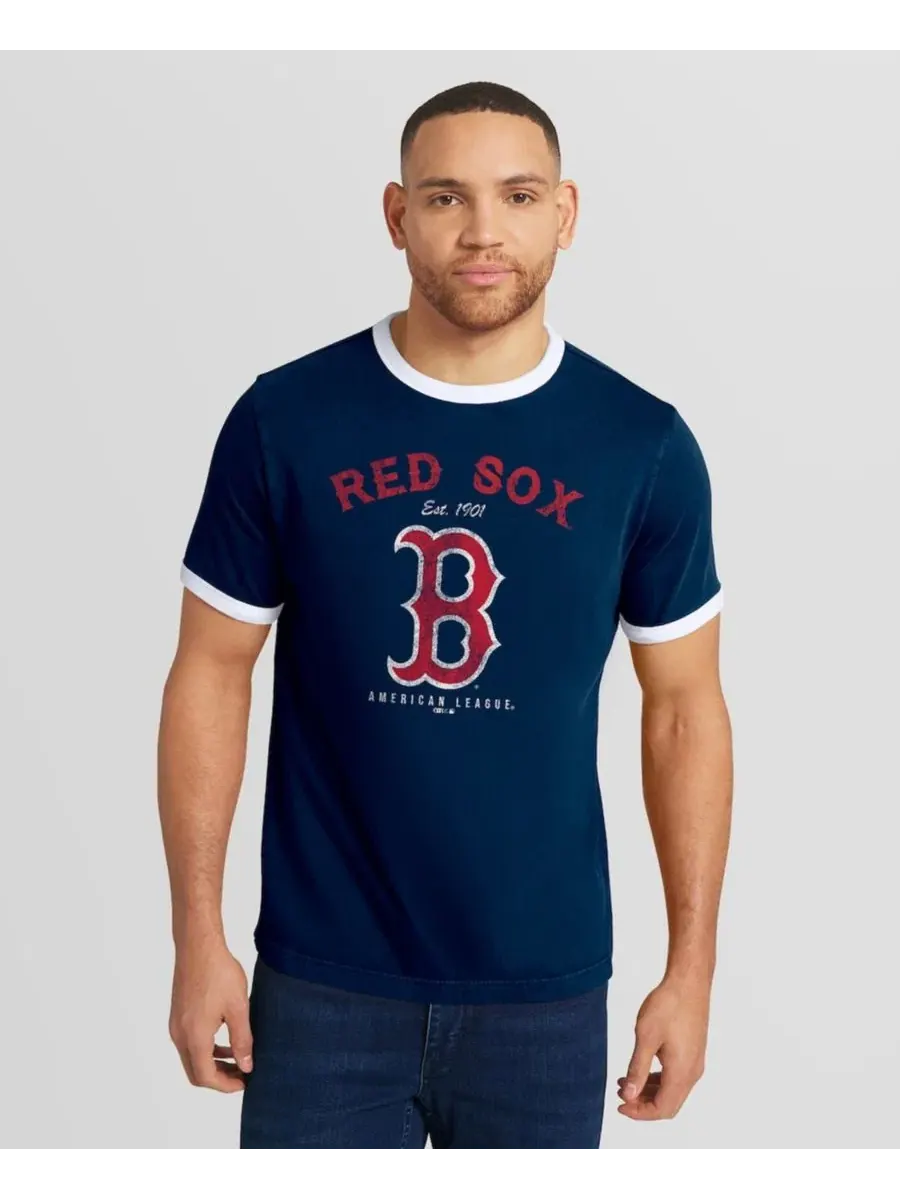 Мужская футболка Darius Rucker Collection цвета "Boston Red Sox" темно-синего цвета с эффектом — изображение 6 из 7