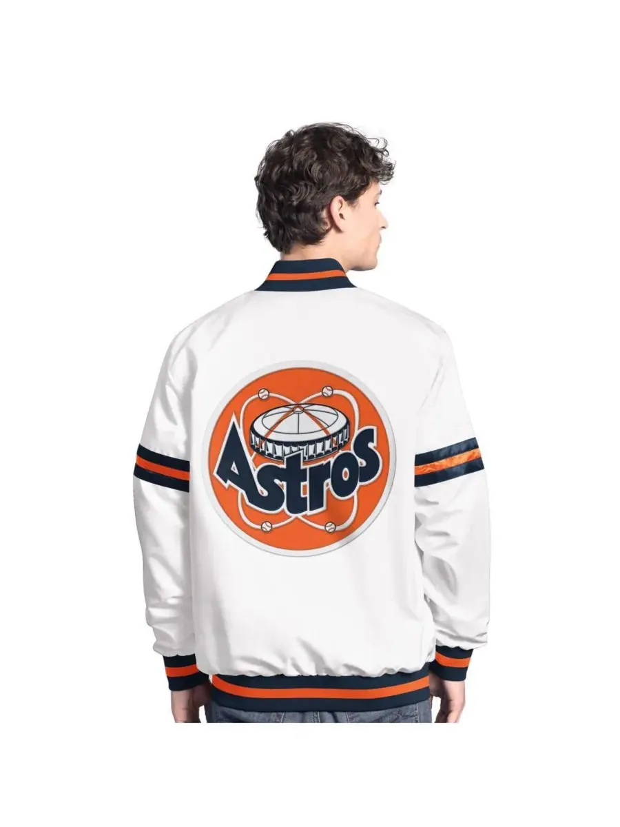 Starter Мужская белая куртка-бомбер Houston Astros Cooperstown Scout с застежкой на кнопках — изображение 2 из 2, белый