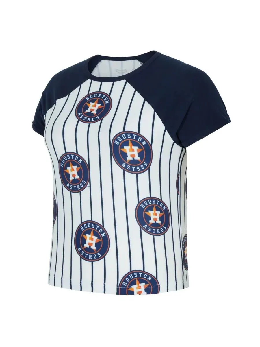 Concepts Sport Женская белая футболка-реглан в полоску с символикой команды Houston Astros Outbound — изображение 2 из 3