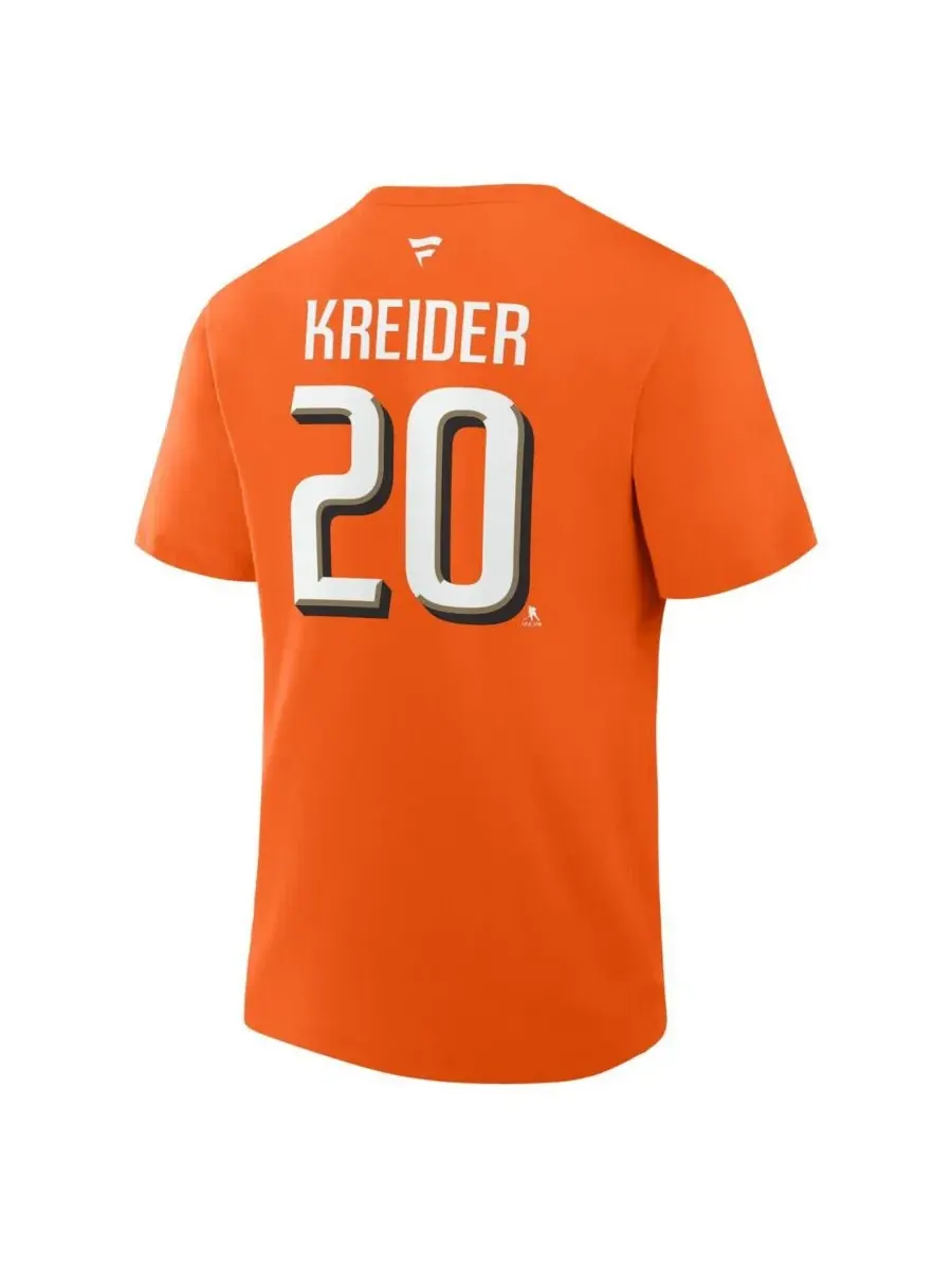 Fanatics Мужская оранжевая футболка Chris Kreider Anaheim Ducks с именем и номером игрока — изображение 3 из 3, оранжевый