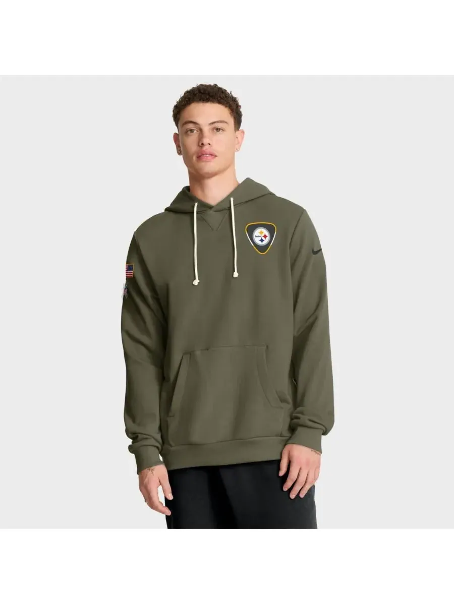 Nike Мужская толстовка Olive Pittsburgh Steelers 2025 Salute to Service Sideline Standard Issue — изображение 1 из 5