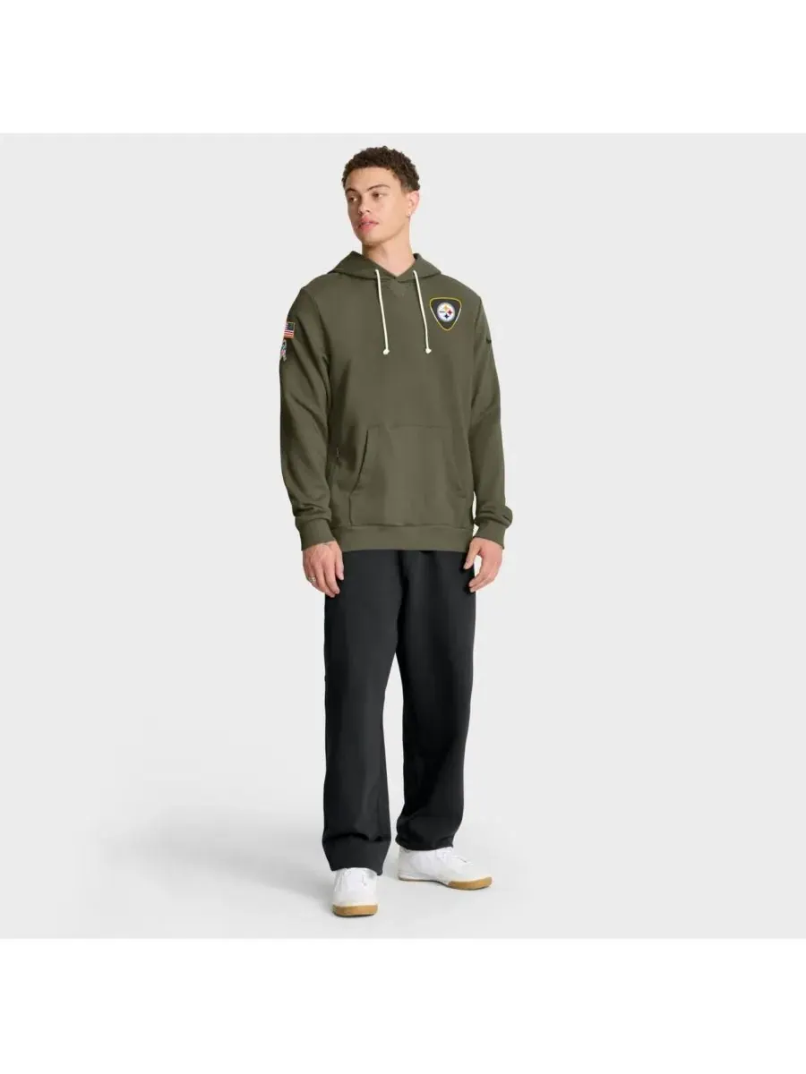 Nike Мужская толстовка Olive Pittsburgh Steelers 2025 Salute to Service Sideline Standard Issue — изображение 3 из 5
