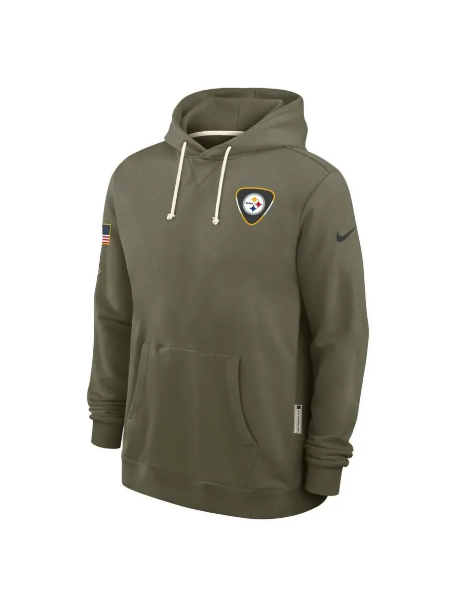 Nike Мужская толстовка Olive Pittsburgh Steelers 2025 Salute to Service Sideline Standard Issue — изображение 4 из 5