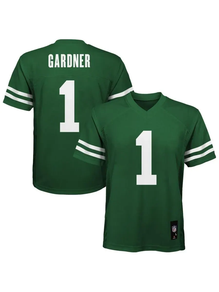 Outerstuff Детская футболка-реплика игрока New York Jets Ахмада Соуса Гарднера (зеленый цвет) для — изображение 1 из 3