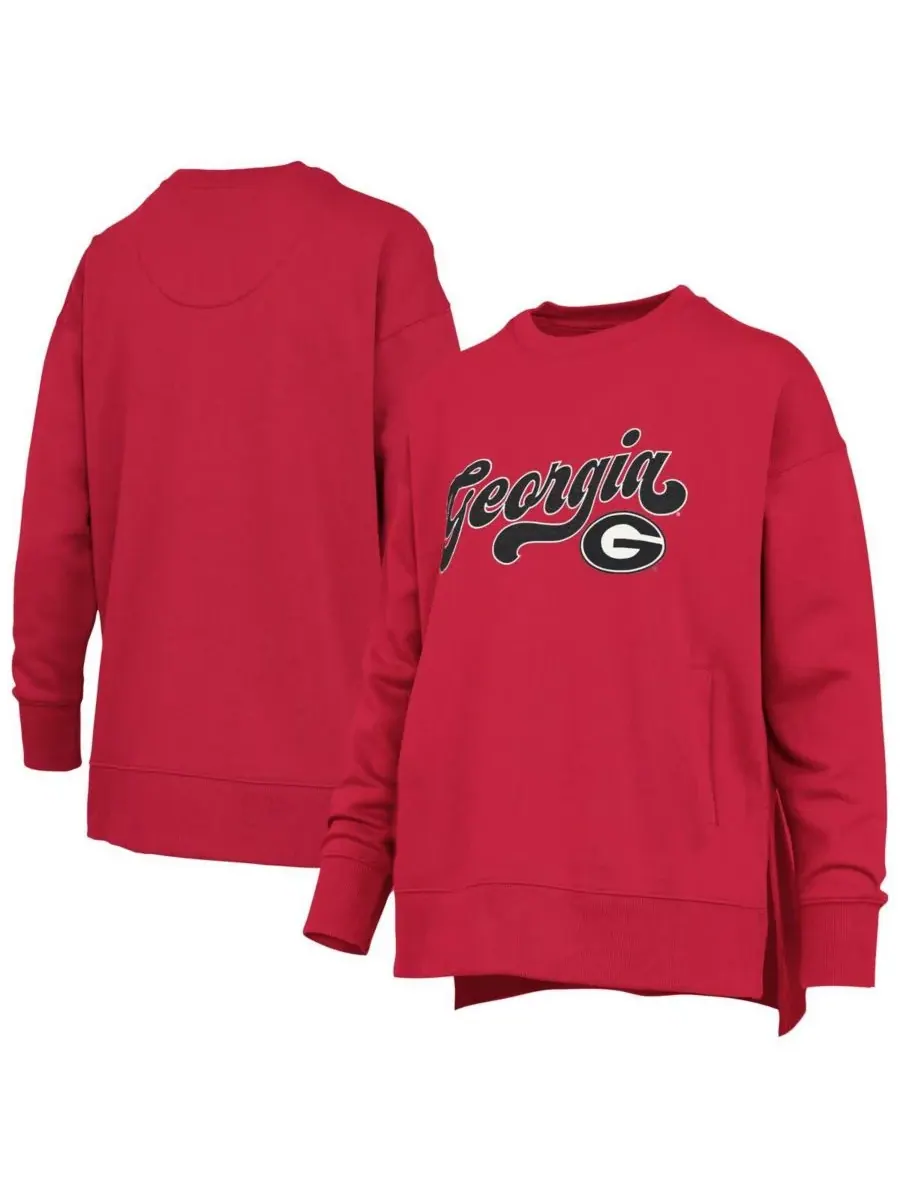 Pressbox Женская красная толстовка Georgia Bulldogs Bonanza Chenille Harper Script — изображение 1 из 3, красный
