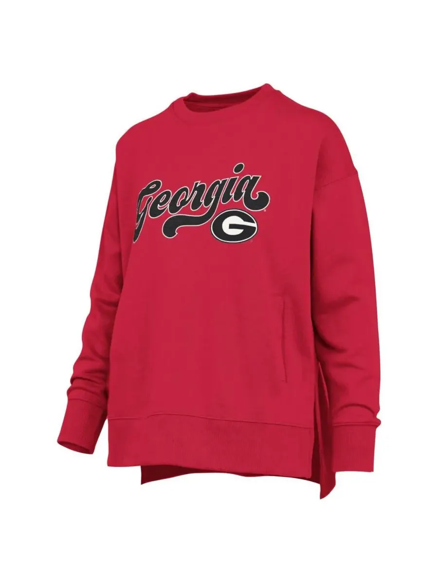 Pressbox Женская красная толстовка Georgia Bulldogs Bonanza Chenille Harper Script — изображение 3 из 3, красный