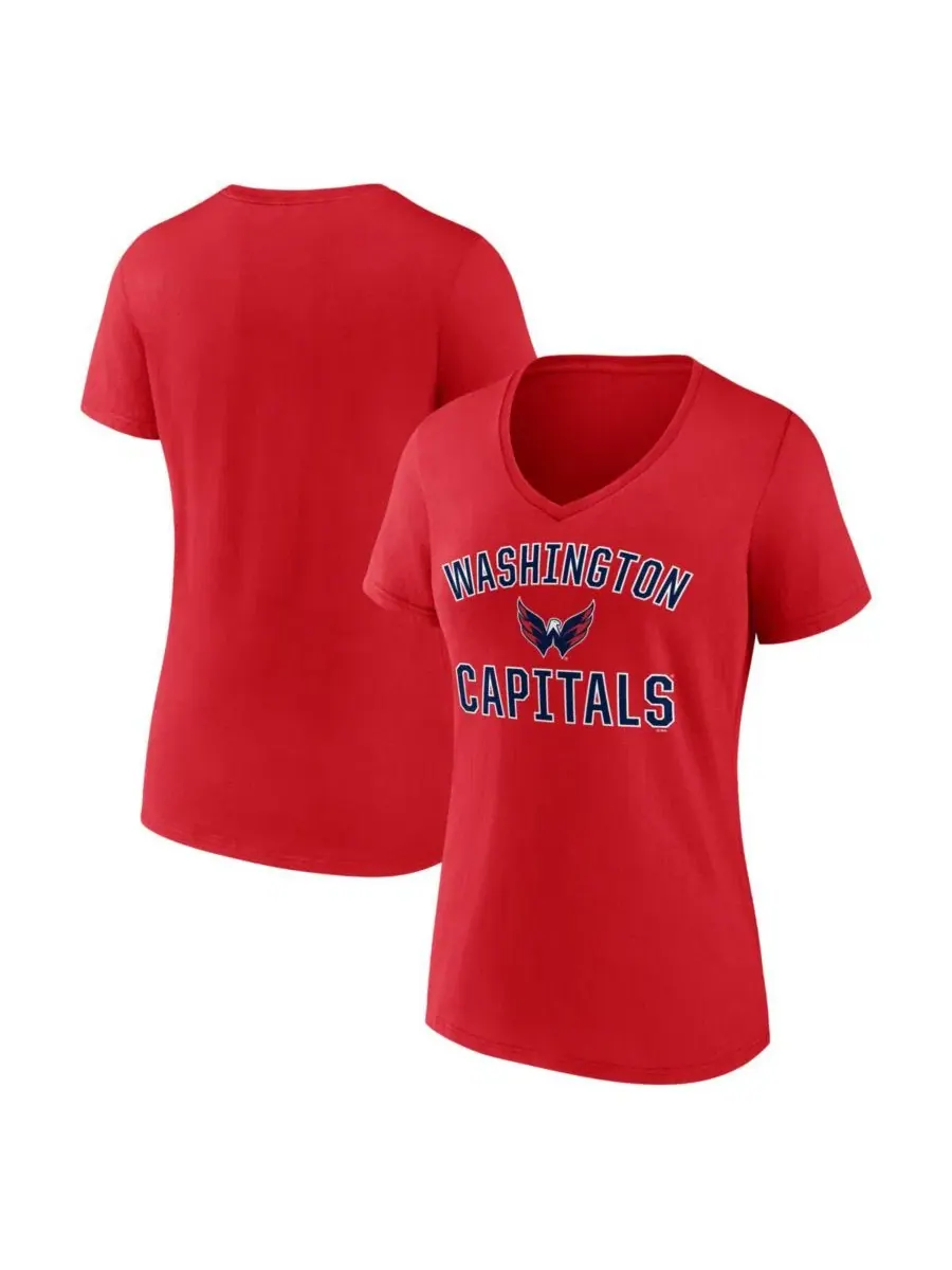 Футболка с V-образным вырезом с принтом Arch Victory, Washington Capitals Logo Athletic — изображение 1 из 3, красный