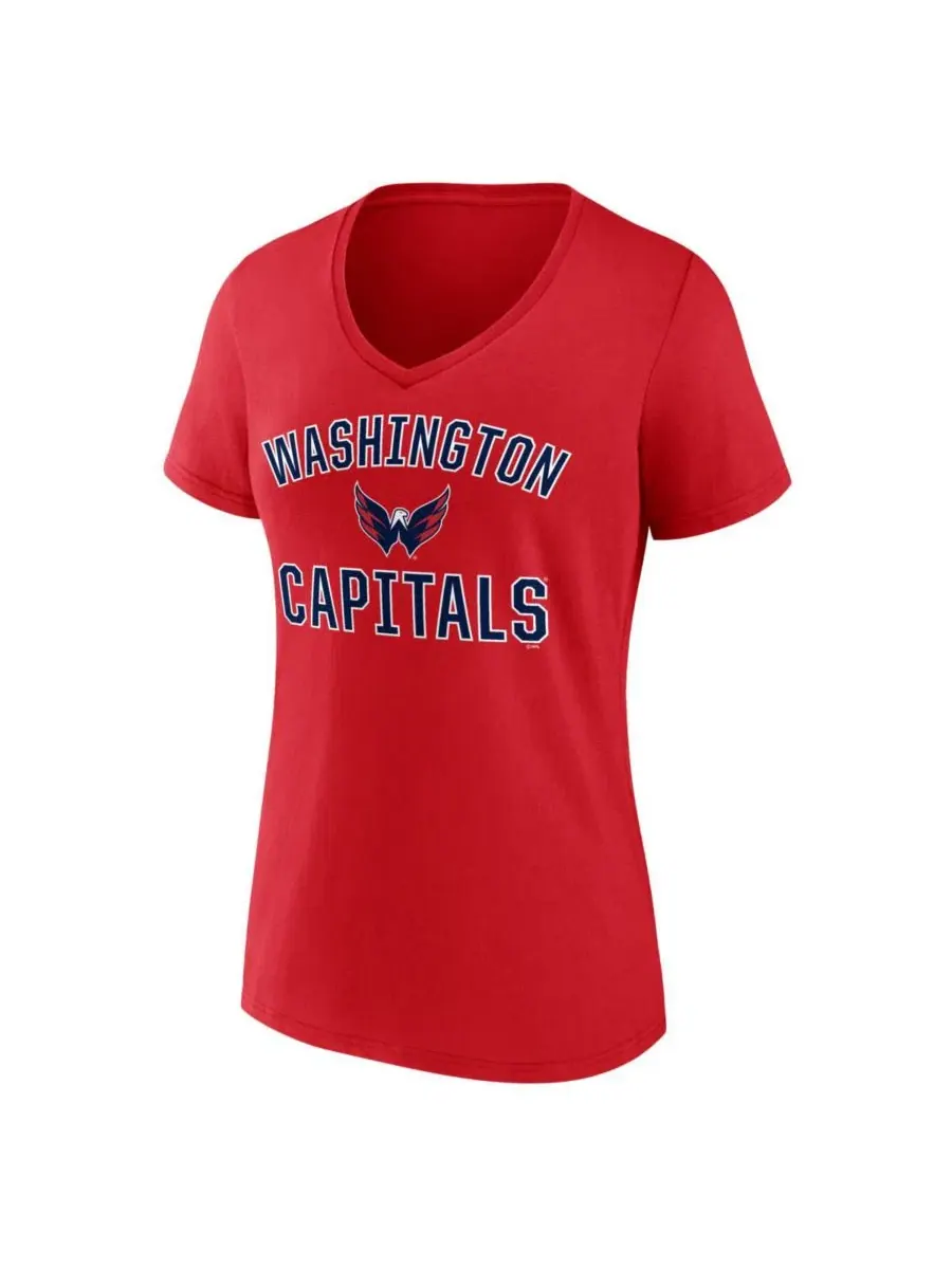 Футболка с V-образным вырезом с принтом Arch Victory, Washington Capitals Logo Athletic — изображение 2 из 3, красный