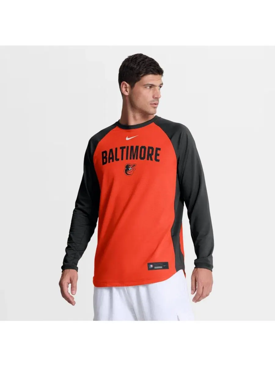 Свитшот с регланом и технологией Dri-FIT Baltimore Orioles Authentic Collection Raglan Dri-FIT Nike — изображение 1 из 5