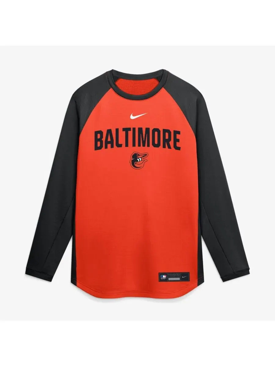 Свитшот с регланом и технологией Dri-FIT Baltimore Orioles Authentic Collection Raglan Dri-FIT Nike — изображение 3 из 5