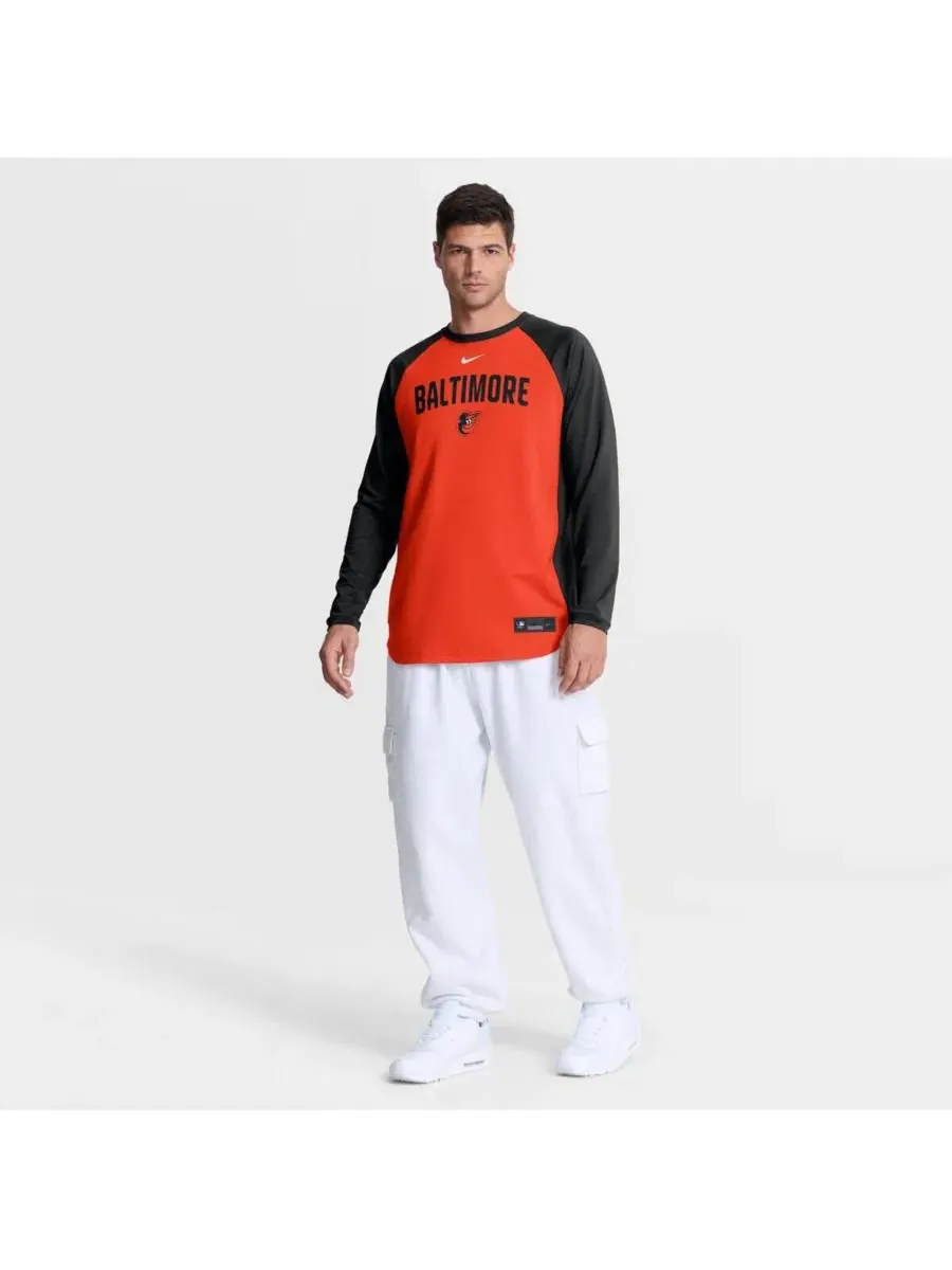 Свитшот с регланом и технологией Dri-FIT Baltimore Orioles Authentic Collection Raglan Dri-FIT Nike — изображение 5 из 5