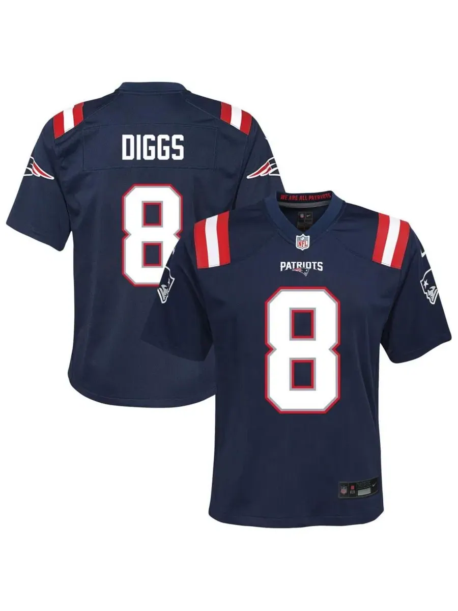 Детская футболка-джерси Nike Stefon Diggs New England Patriots — изображение 1 из 3, темно-синий