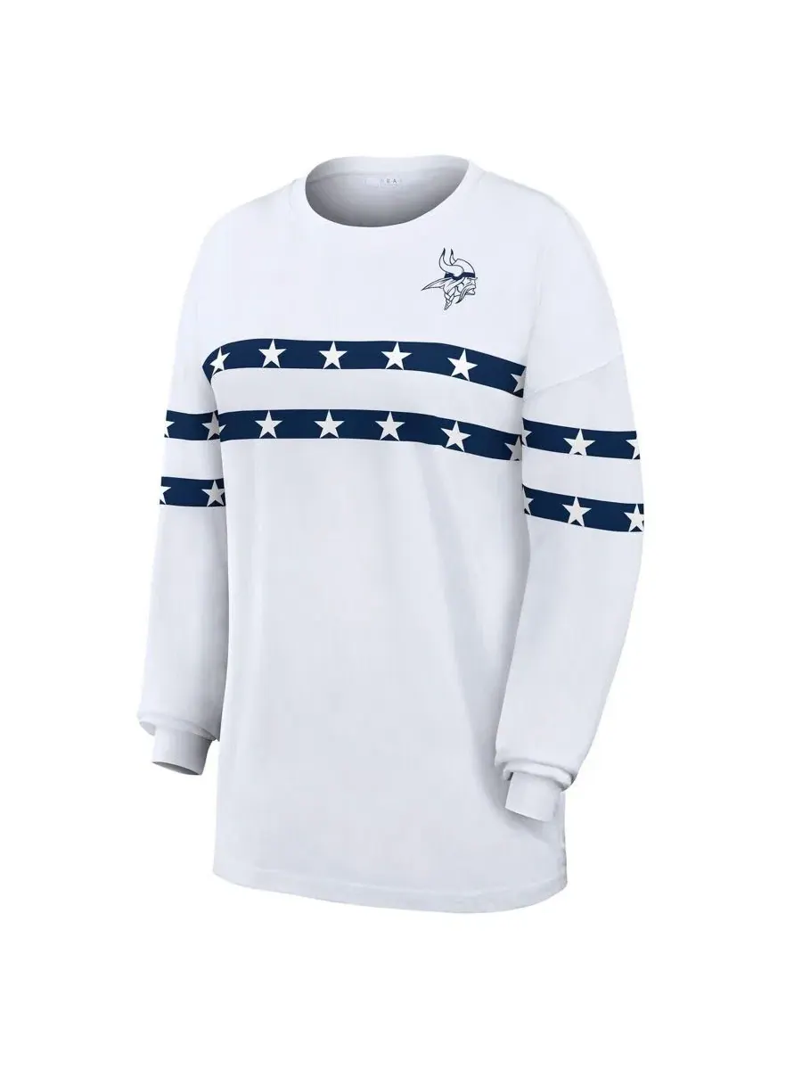 Футболка с длинным рукавом Americana Stripe Minnesota Vikings WEAR by Erin Andrews — изображение 2 из 4, белый
