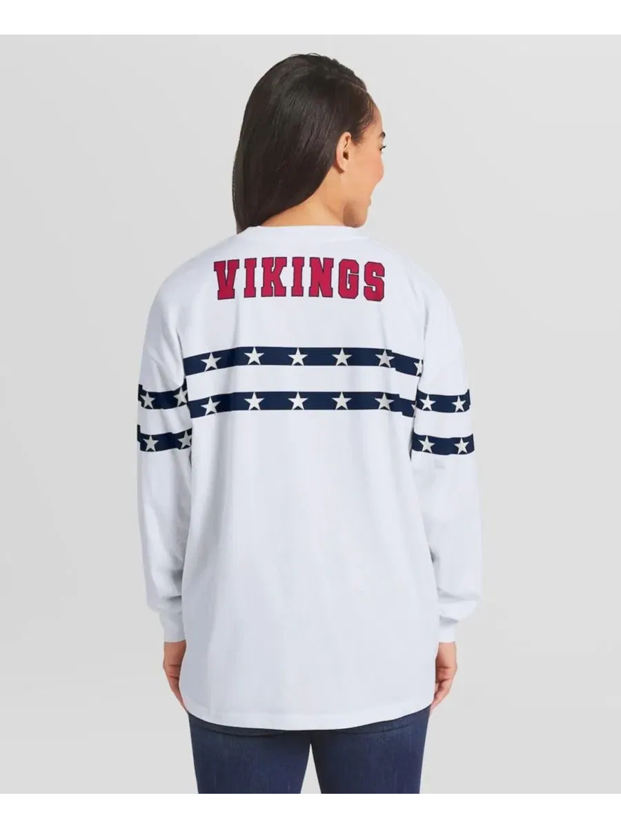 Футболка с длинным рукавом Americana Stripe Minnesota Vikings WEAR by Erin Andrews — изображение 4 из 4, белый