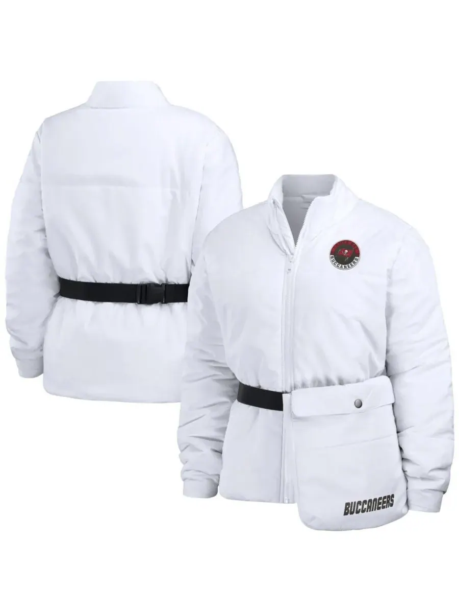 WEAR by Erin Andrews Женская белая пуховая куртка Tampa Bay Buccaneers Packaway на молнии — изображение 1 из 4, белый