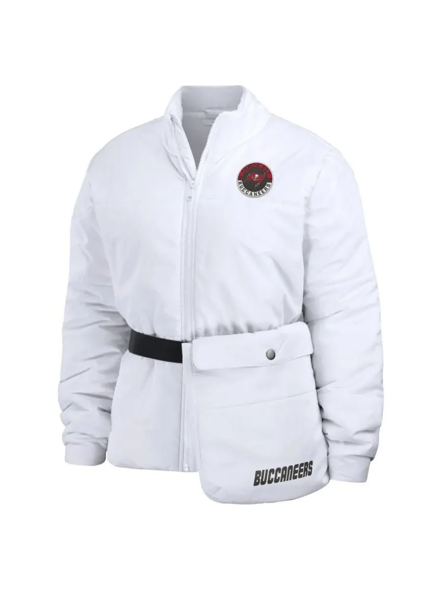 WEAR by Erin Andrews Женская белая пуховая куртка Tampa Bay Buccaneers Packaway на молнии — изображение 4 из 4, белый