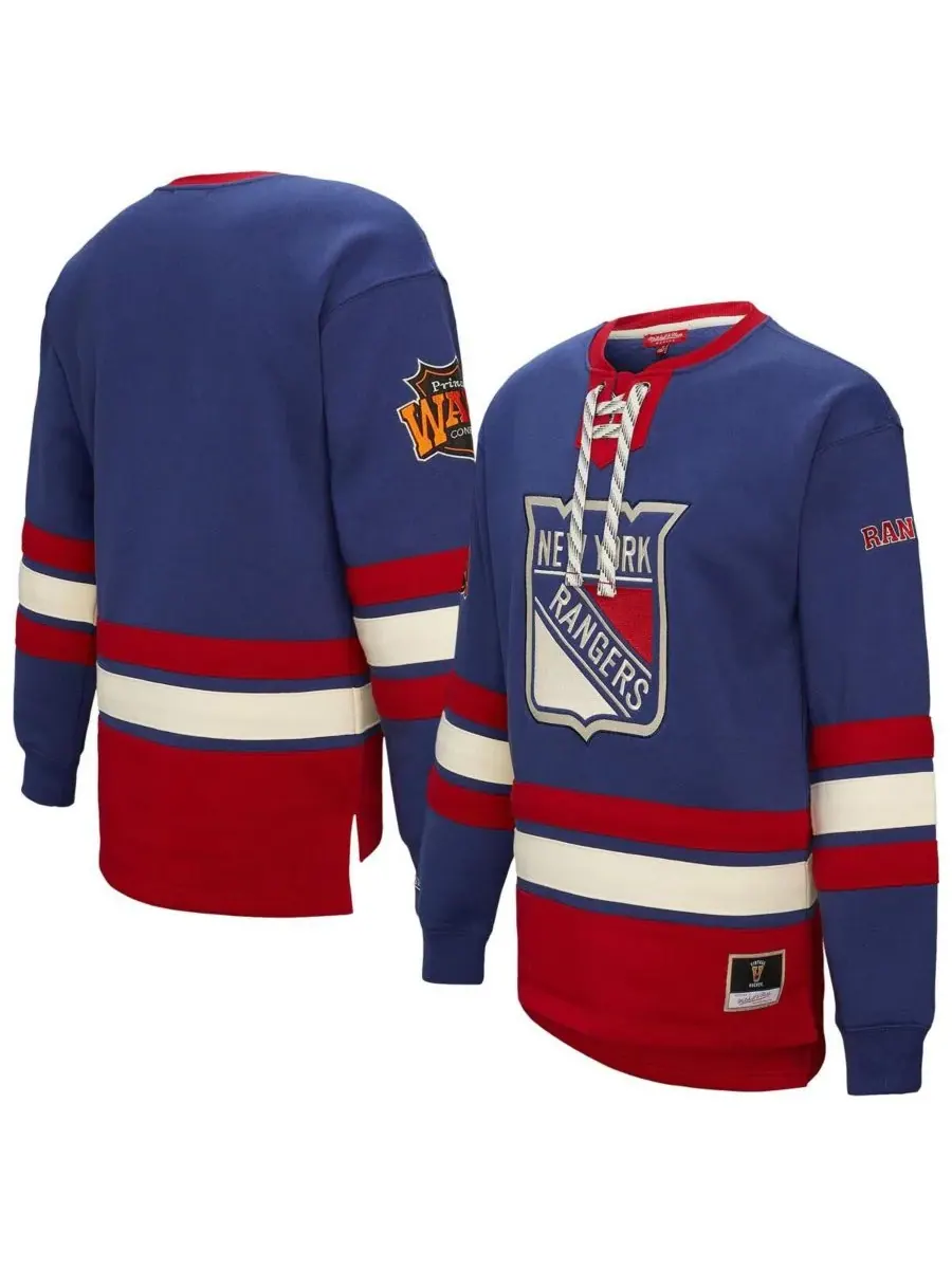 Mitchell & Ness Женская синяя толстовка New York Rangers Heritage на шнуровке — изображение 1 из 5, синий