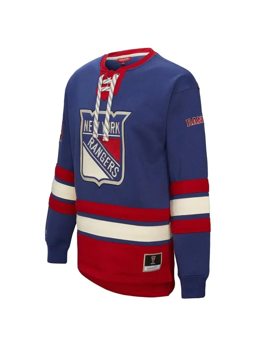Mitchell & Ness Женская синяя толстовка New York Rangers Heritage на шнуровке — изображение 5 из 5, синий