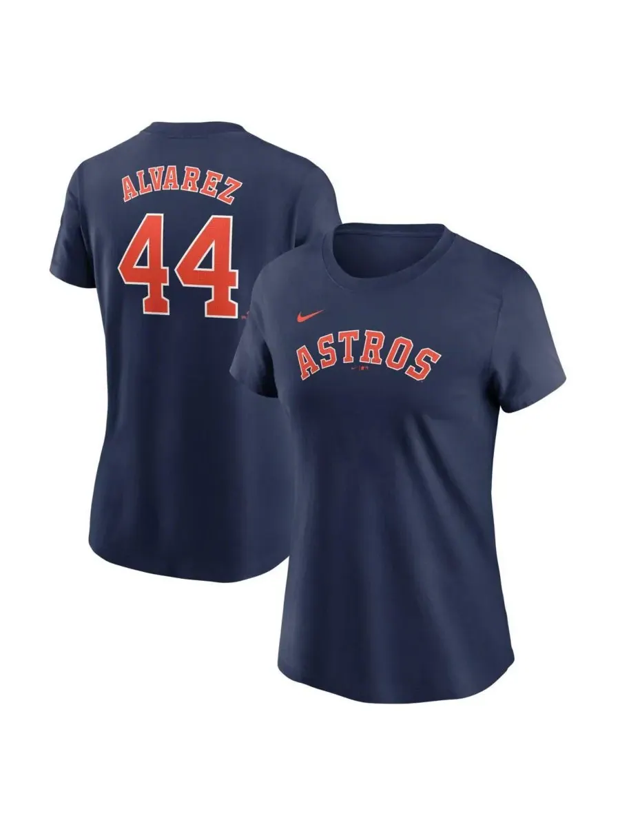 Nike Женская футболка Yordan Alvarez Navy Houston Astros Fuse Name Number — изображение 1 из 3, темно-синий