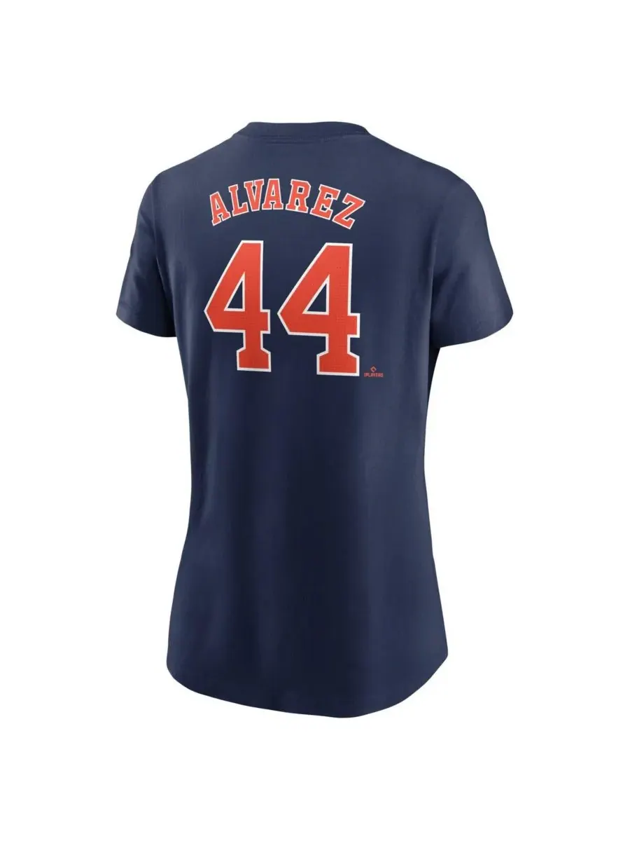 Nike Женская футболка Yordan Alvarez Navy Houston Astros Fuse Name Number — изображение 3 из 3, темно-синий