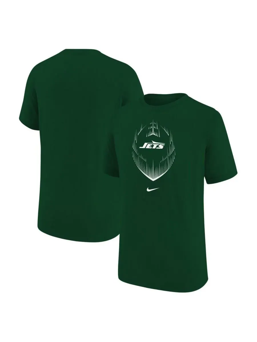 Nike Футболка New York Jets Legend Icon зеленого цвета для мальчиков и девочек