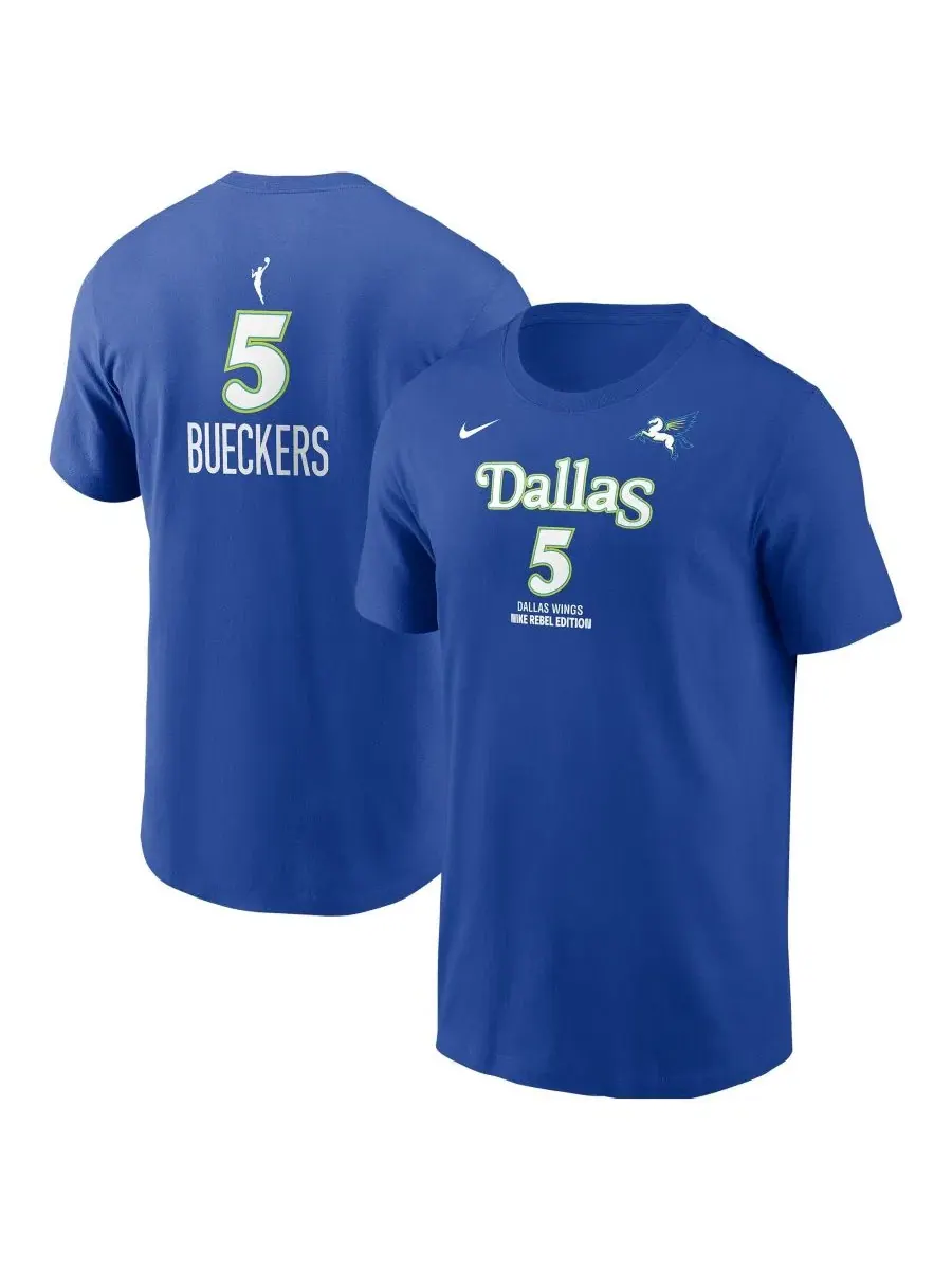 Футболка с именем и номером игрока Paige Bueckers Dallas Wings Rebel Edition Nike — изображение 1 из 3, синий