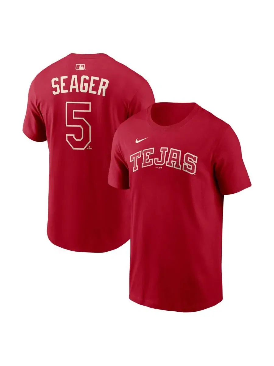 Футболка с длинным рукавом Corey Seager Red Texas Rangers 2026 City Connect Name & Number Nike — изображение 1 из 3, красный
