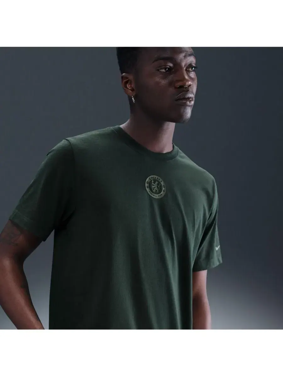 Футболка с длинным рукавом Chelsea Crest Nike — изображение 3 из 5, зеленый