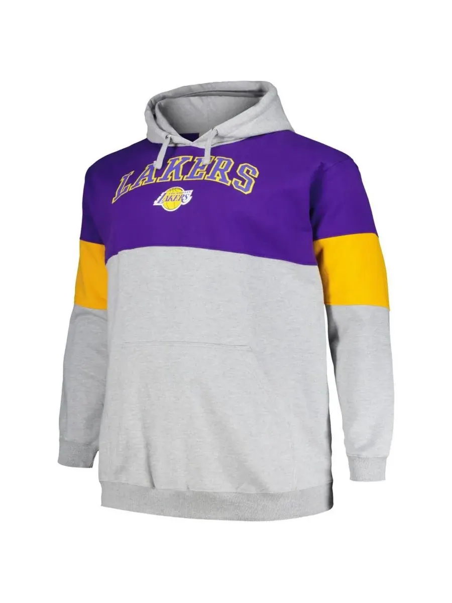 Fanatics Мужская фиолетово-золотая толстовка с капюшоном Los Angeles Lakers больших размеров — изображение 3 из 3