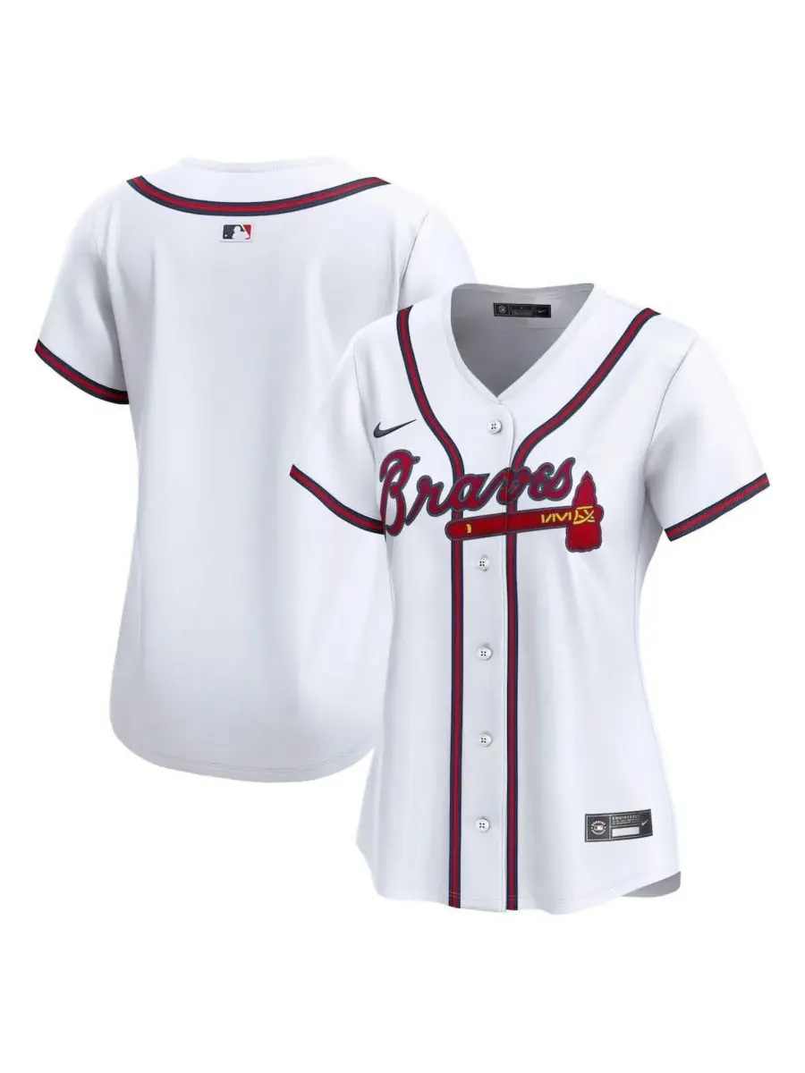 Nike Женская белая домашняя футболка Atlanta Braves, ограниченный тираж — изображение 1 из 3, белый