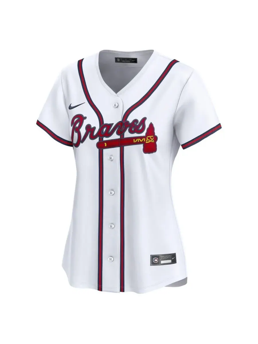 Nike Женская белая домашняя футболка Atlanta Braves, ограниченный тираж — изображение 2 из 3, белый
