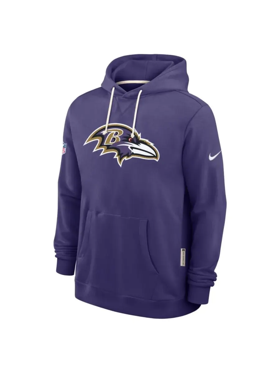Nike Мужская фиолетовая толстовка с капюшоном Baltimore Ravens Sideline Initial Home Performance — изображение 2 из 2