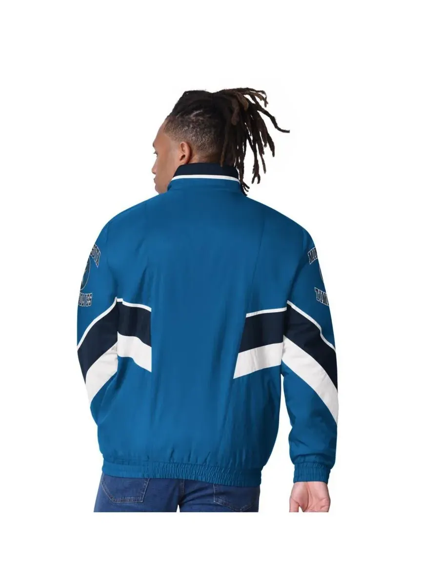 Starter Мужская синяя куртка Minnesota Timberwolves Captain Oxford на молнии — изображение 2 из 2, синий