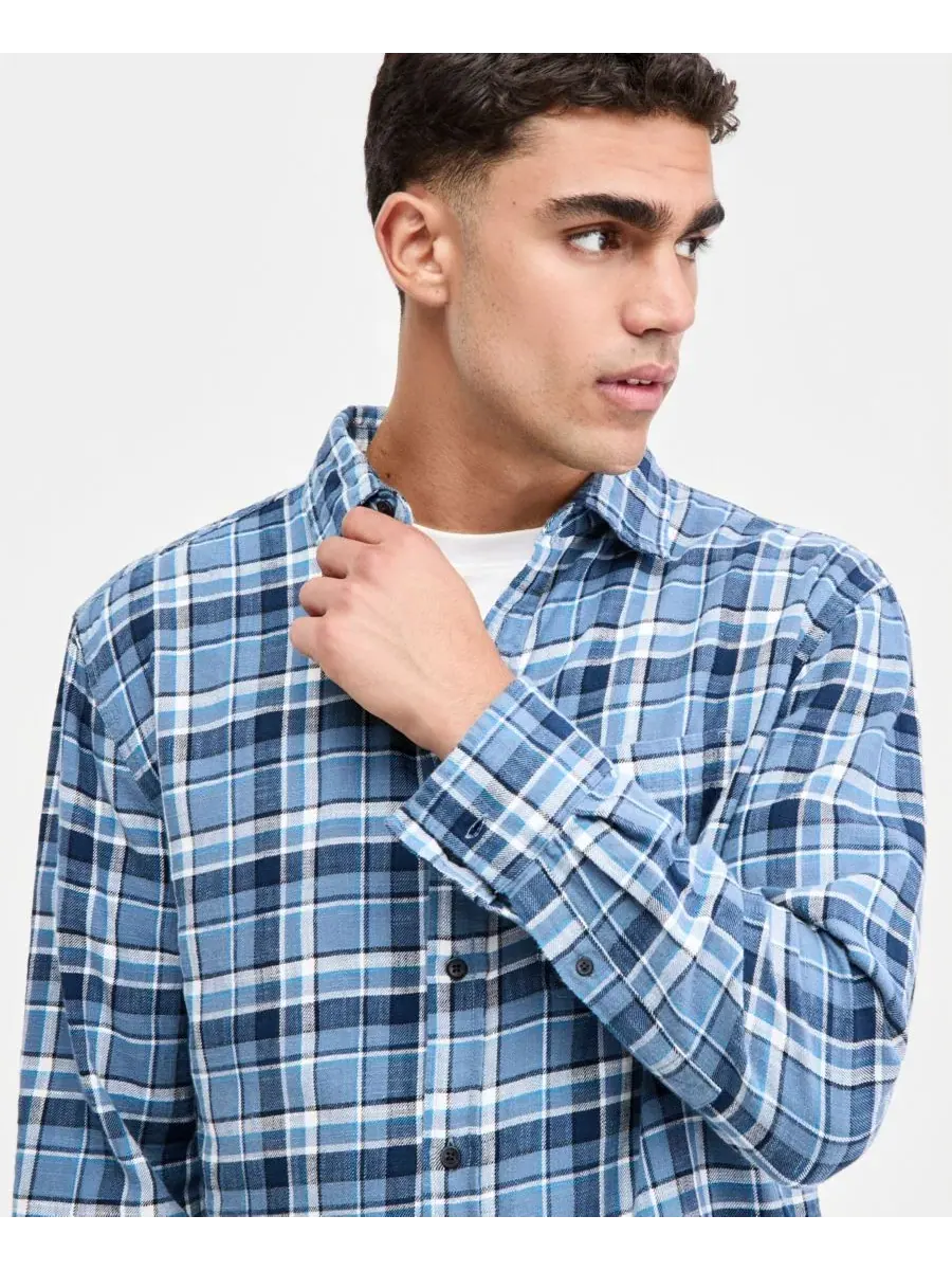 Мужская рубашка Dexter Plaid с длинным рукавом Sun + Stone, Twilight Lake Combo — изображение 3 из 4