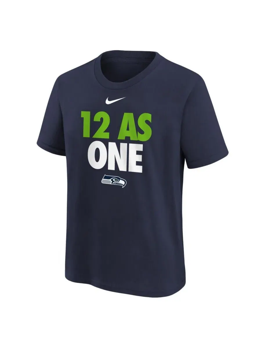 Футболка Big Boys and Girls College Navy Seattle Seahawks 12 As One Nike — изображение 3 из 3, темно-синий