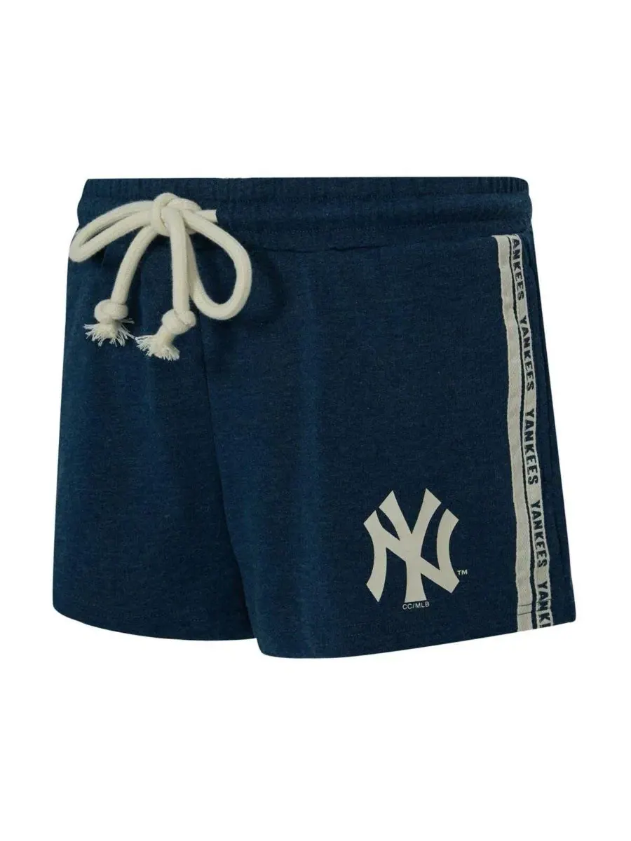 Женские темно-синие шорты New York Yankees из французской махровой ткани цвета березы Concepts Sport — изображение 2 из 3