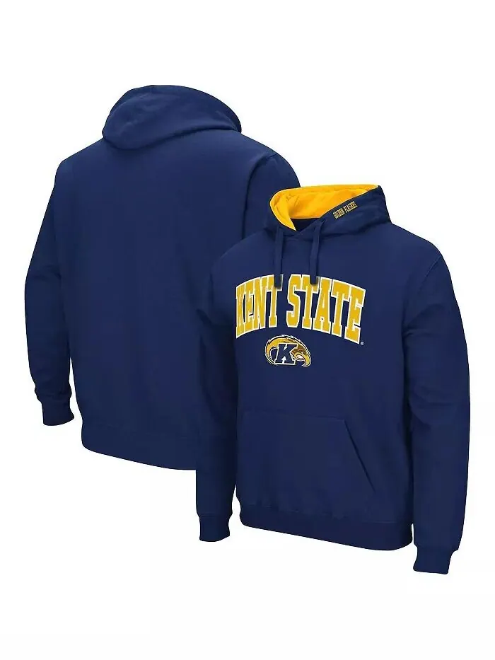 Мужской темно-синий пуловер с капюшоном Kent State Golden Flashes Arch и логотипом Colosseum — изображение 1 из 3