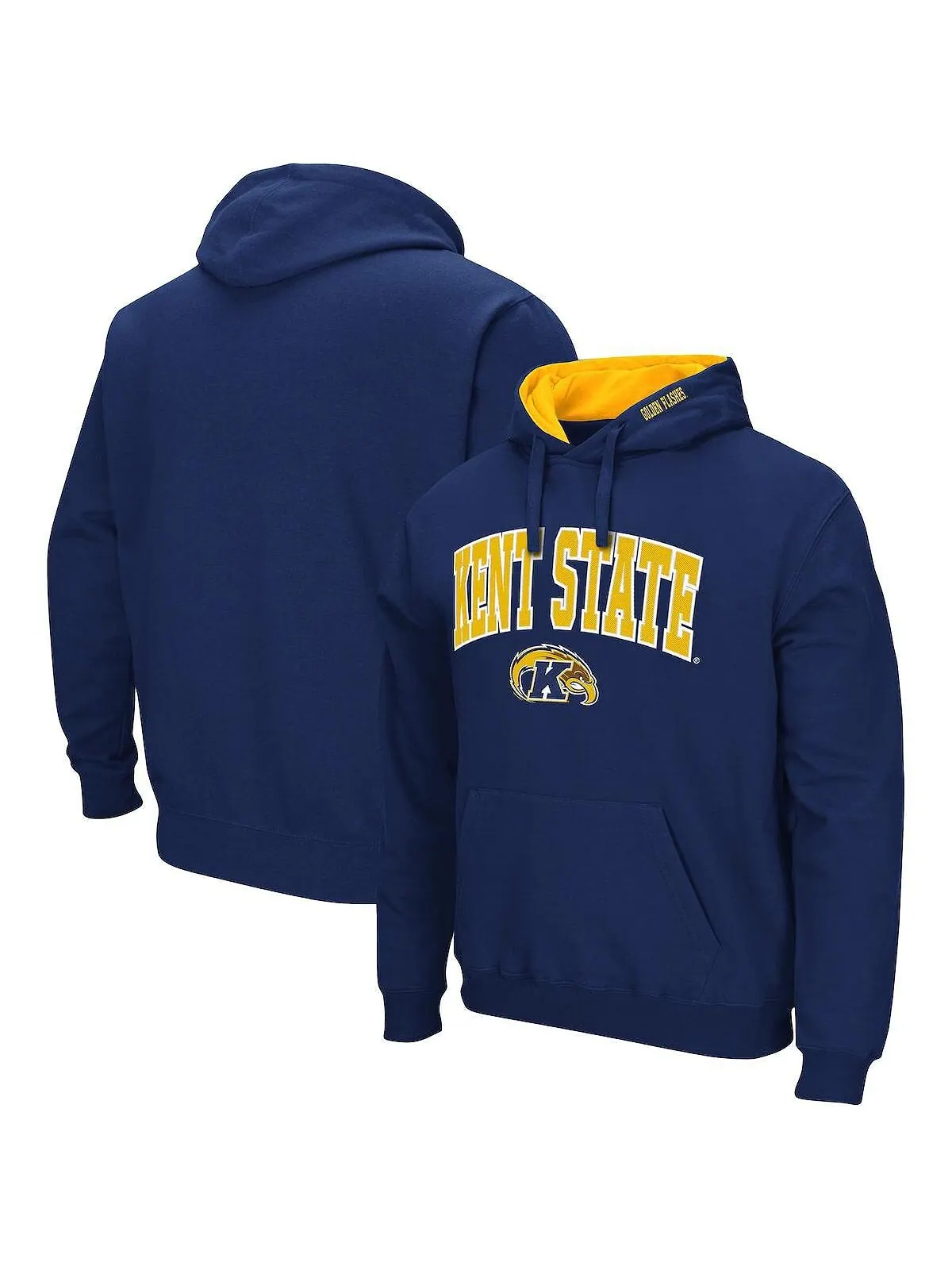 Мужская темно-синяя толстовка с капюшоном kent state golden flashes arch и логотипом Colosseum — изображение 1 из 3