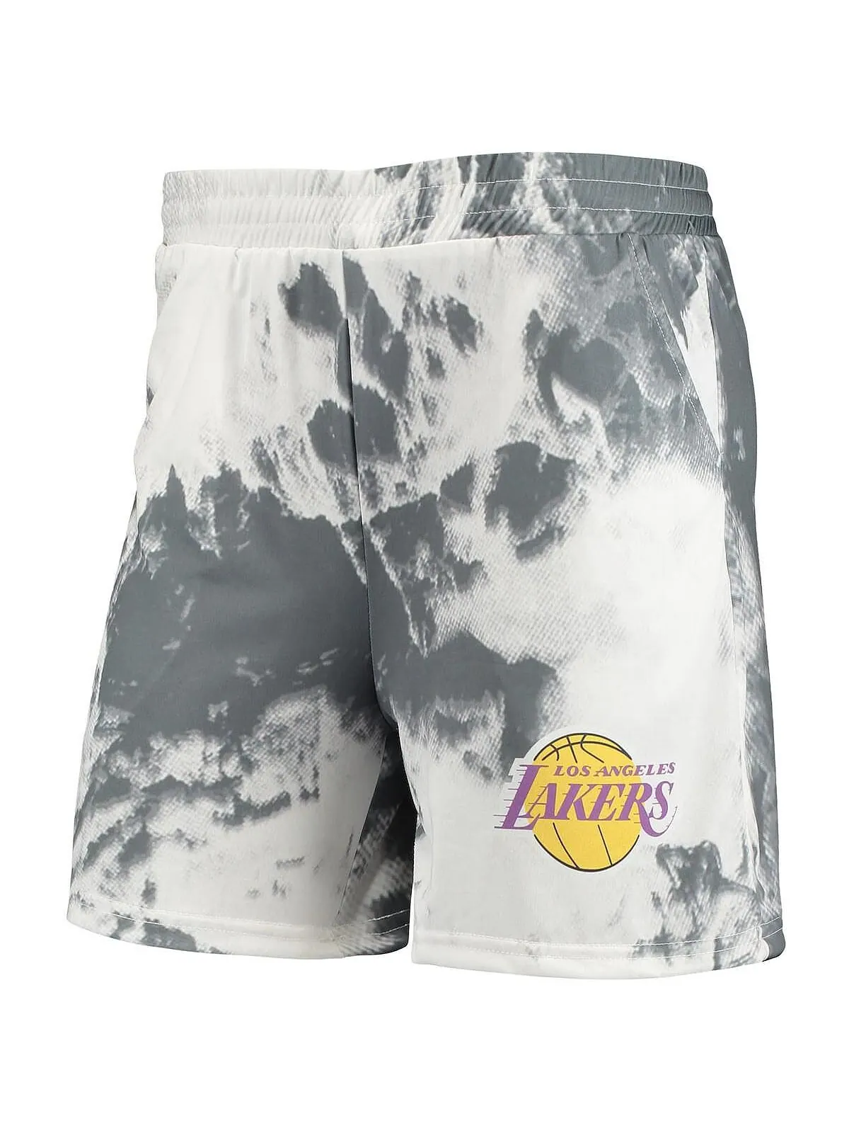 Женский бело-черный комплект из укороченного топа и шорт Los Angeles Lakers с принтом тай-дай NBA — изображение 4 из 4