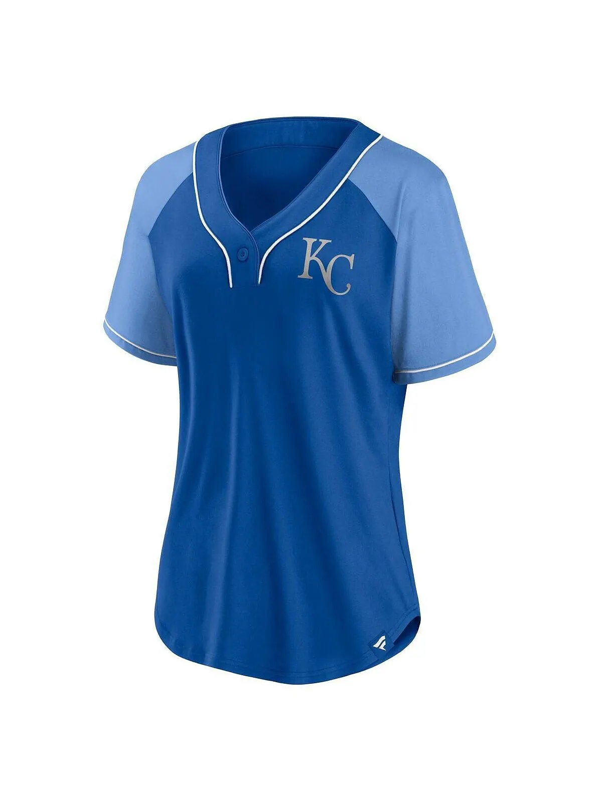 Женская фирменная футболка Royal Kansas City Royals Ultimate Style реглан с v-образным вырезом — изображение 3 из 4