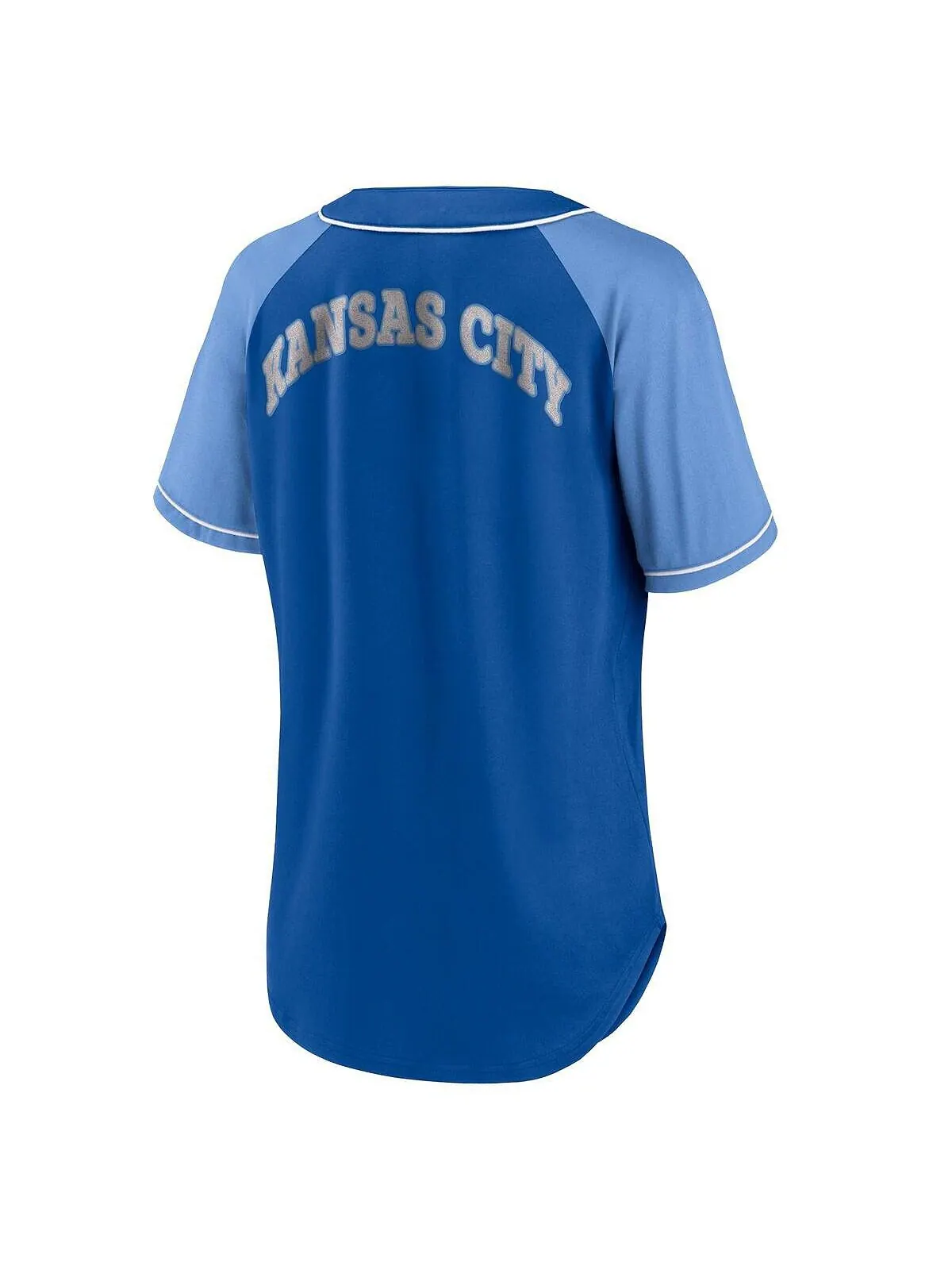 Женская фирменная футболка Royal Kansas City Royals Ultimate Style реглан с v-образным вырезом — изображение 4 из 4