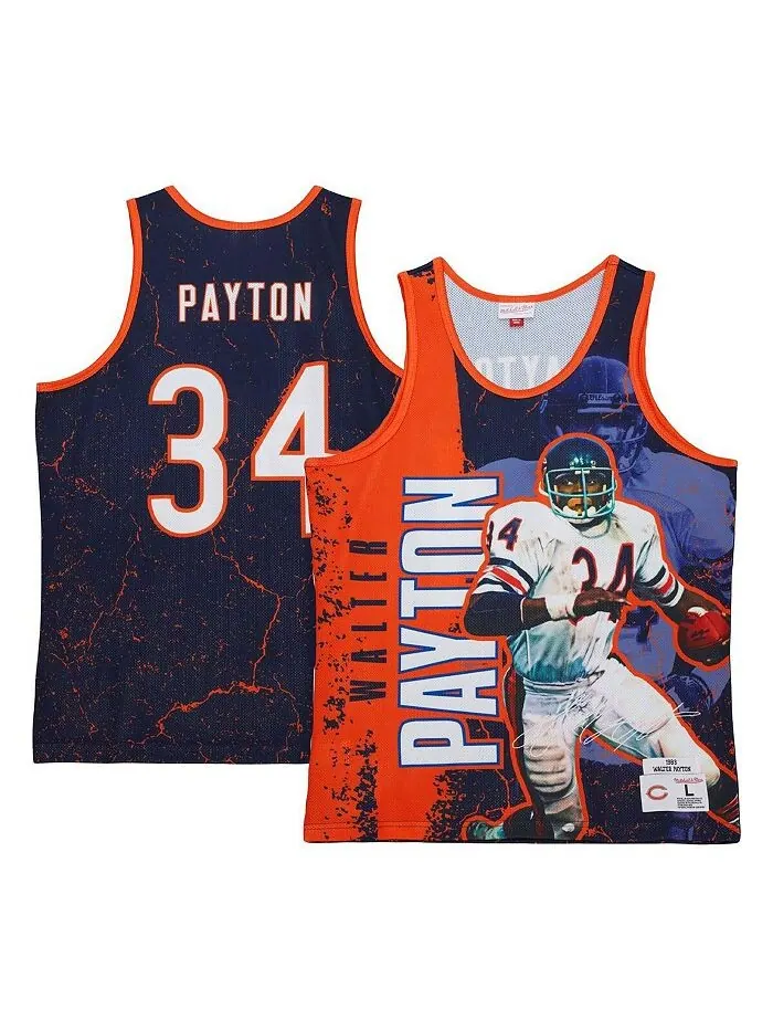 Мужская темно-синяя майка Walter Payton Chicago Bears 1983 Player Burst Mitchell & Ness — изображение 1 из 3, темно-синий
